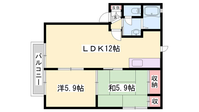 ディアス北新在家A棟の物件間取画像