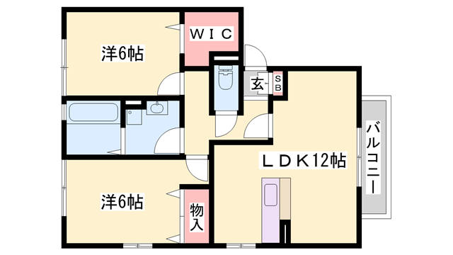 リビングタウン古坂壱番館Bの物件間取画像