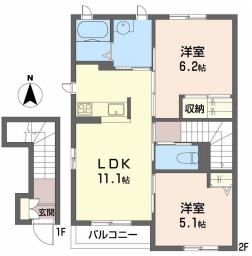 レジデンス永尾Aの物件間取画像
