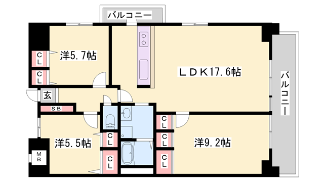 キャッスルコート飾磨弐番館の物件間取画像
