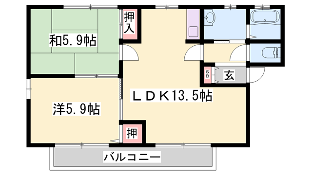 ディアス中島　A棟の物件間取画像