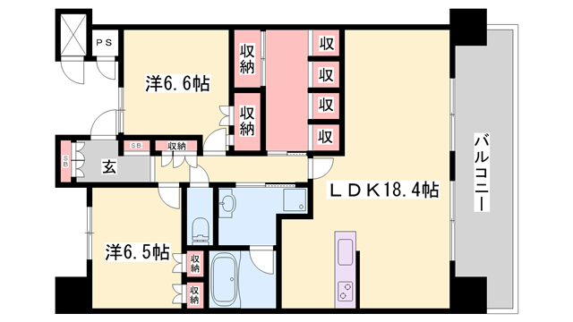 ネバーランド姫路駅前の物件間取画像
