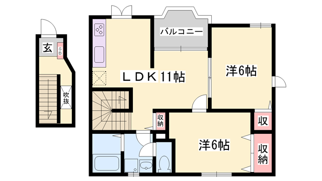 はくや西高洲Sの物件間取画像