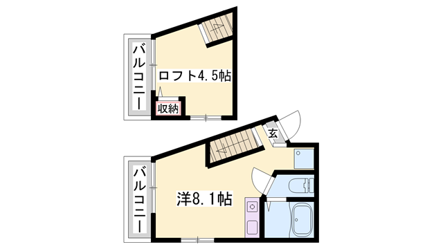 ベルフラワー岡町の物件間取画像