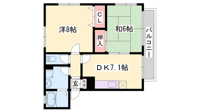 パディ飾磨Ⅱの物件間取画像