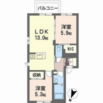 ウエストサイドコート　A棟の物件間取画像