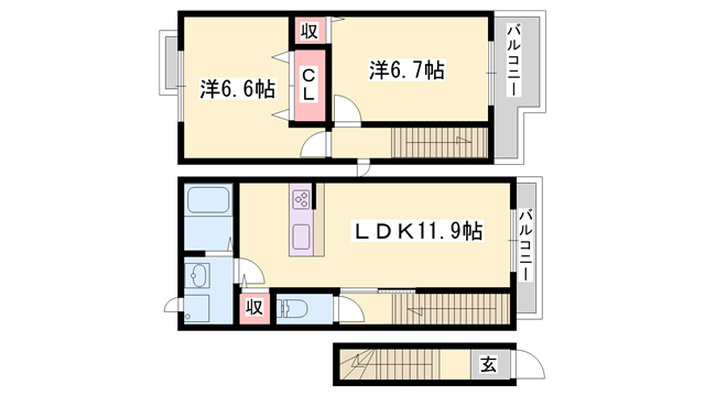 エステ・スールの物件間取画像