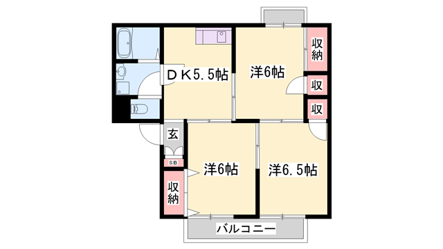 シャトルSK A棟の物件間取画像