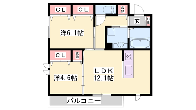 ヴィラルーチェの物件間取画像