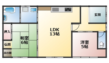 別所町朝日ヶ丘戸建の物件間取画像