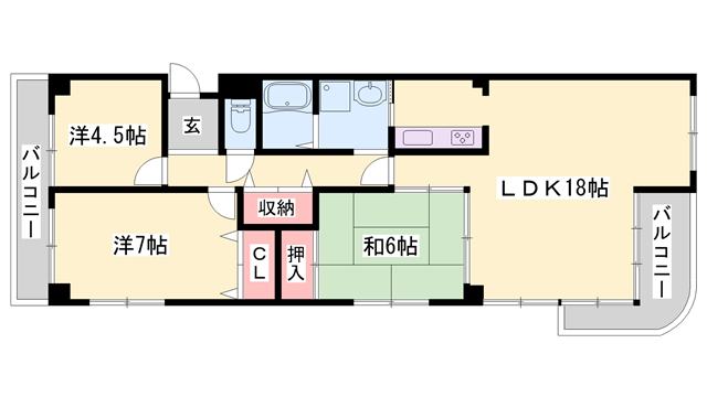 リバーサイド東夢前台の物件間取画像