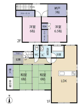 夢前町前之庄貸戸建の物件間取画像