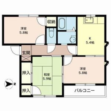 ザックス英賀保 C棟の物件間取画像