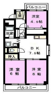 龍宮ハイツの物件間取画像