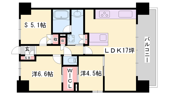 ウエリス姫路の物件間取画像