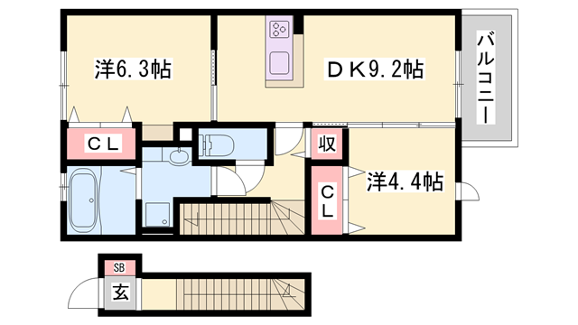 エクレール福井の物件間取画像