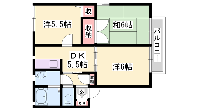 れいんぼうハイツ上滝野の物件間取画像