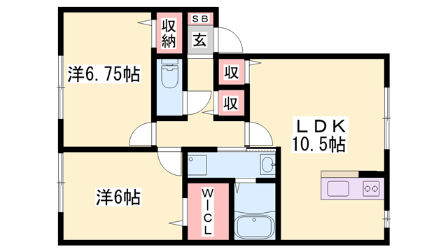 サンビレッジ瑞景A棟の物件間取画像