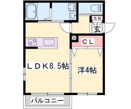 ボヌール亀山駅前の物件間取画像