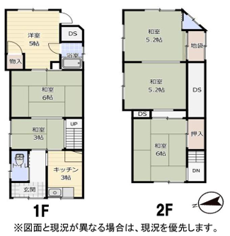 野里上野町テラスハウスの物件間取画像