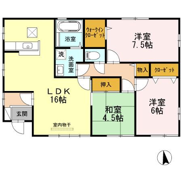 花家鮓様戸建借家の物件間取画像