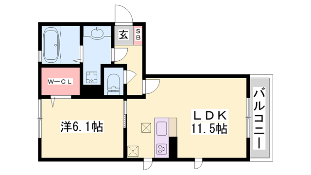 Felice Casa B棟の物件間取画像