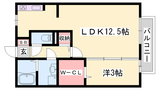 ラフレシールA棟の物件間取画像