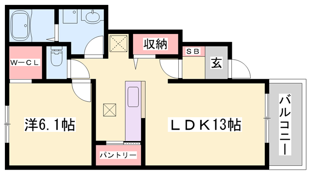 カルムヴィラ和Ⅱの物件間取画像