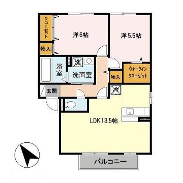 エスポアールメゾンA棟の物件間取画像