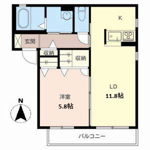 クラヴィエ花水木の物件間取画像