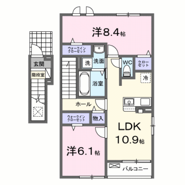 COCOメゾン HJの物件間取画像