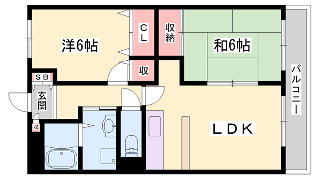 パルシャス香呂の物件間取画像