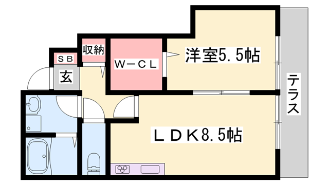 泰山木苑A棟の物件間取画像