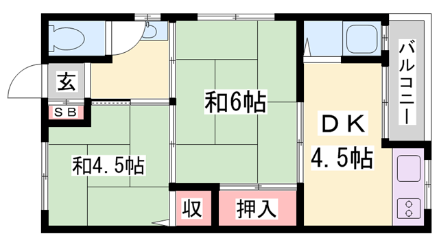 高芝荘の物件間取画像