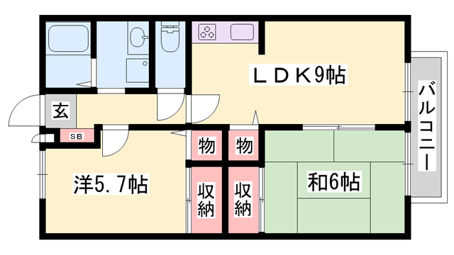ハッピーバード円山の物件間取画像