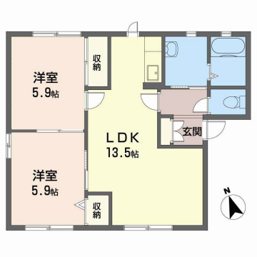 ディアス中島　A棟の物件間取画像