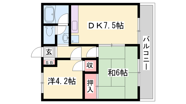 塚本ハイツの物件間取画像