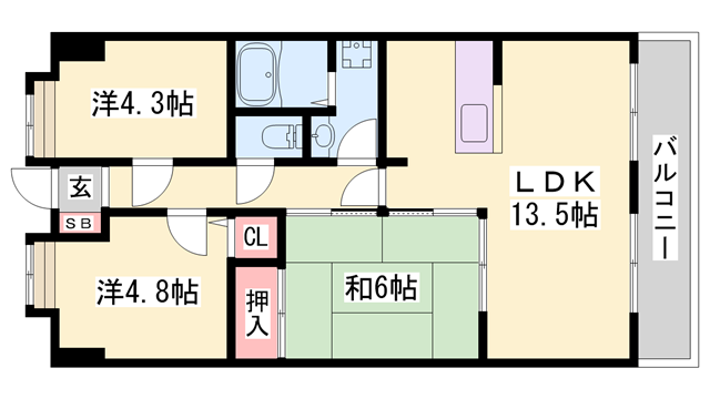 エンブレイス姫路市役所南の物件間取画像