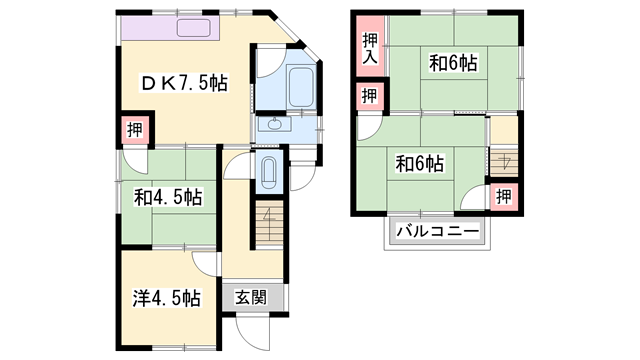 宮上町一丁目貸家の物件間取画像