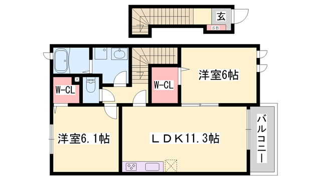 New和田ハイツ Bの物件間取画像