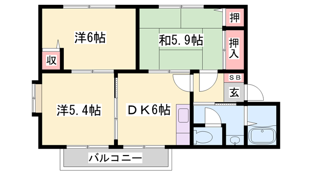 オークタウン書写 B棟の物件間取画像