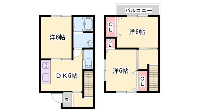 メゾネットKMⅡの物件間取画像