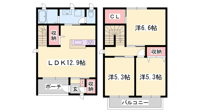 エグレット姫路　K棟の物件間取画像