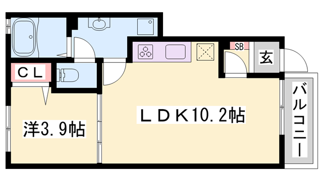 カプラン飾磨Ⅰの物件間取画像