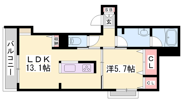 シャーメゾン姫路Wの物件間取画像