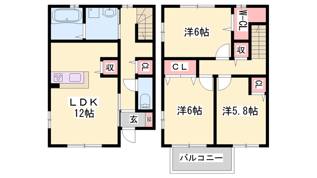 アルターナ英賀保の物件間取画像