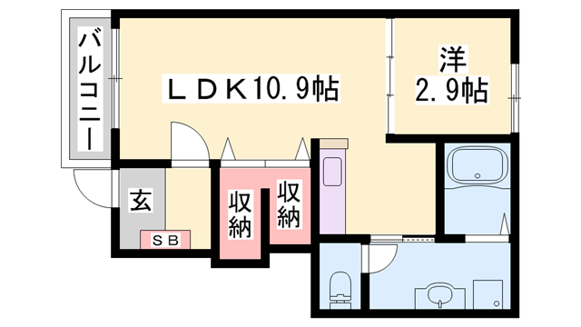 妻鹿駅 徒歩8分 1階の物件間取画像