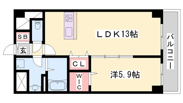 エスペーロ新在家の物件間取画像