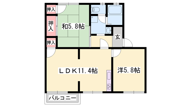 タウニィ優生 A棟の物件間取画像