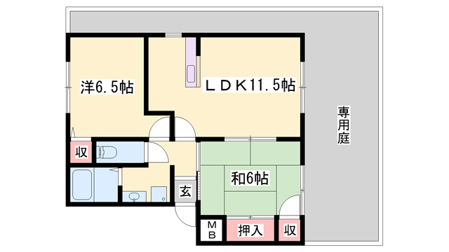 パセオ広畑Ⅱの物件間取画像